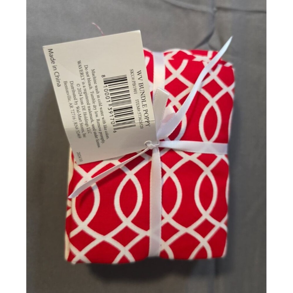 Waverly Inspirations 100% Cotton 5 Piece Fat Quarter Bundle NEW Red 18" x 21"
